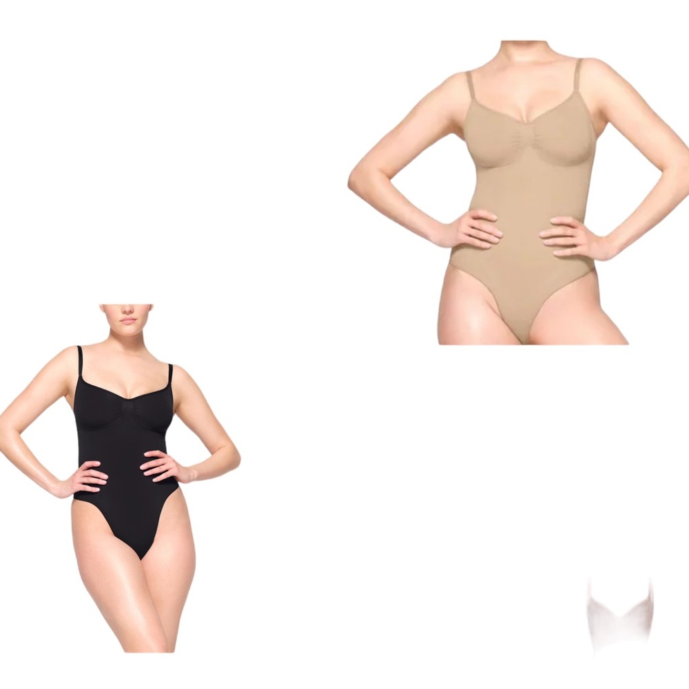 SKIMS Seamless Sculpt Brief Bodysuits in classic black & clay. 2 PAIRS OF SKIMS
